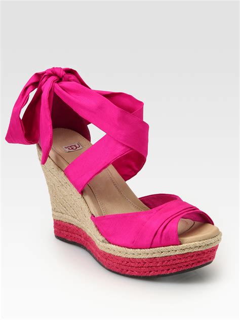 pink espadrille wedges.